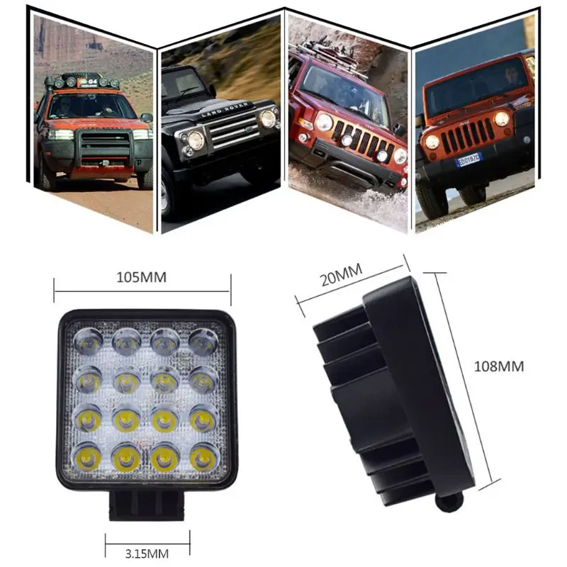 1pcs New 48W Vehicel Headlights 16LEDs Cool White Light Bar 4inch Vehicle Work Light LED Truck For SUV
1pcs New 48W Vehicel Headlights 16LEDs Cool White Light Bar 4inch Vehicle Work Light LED Truck For SUV
