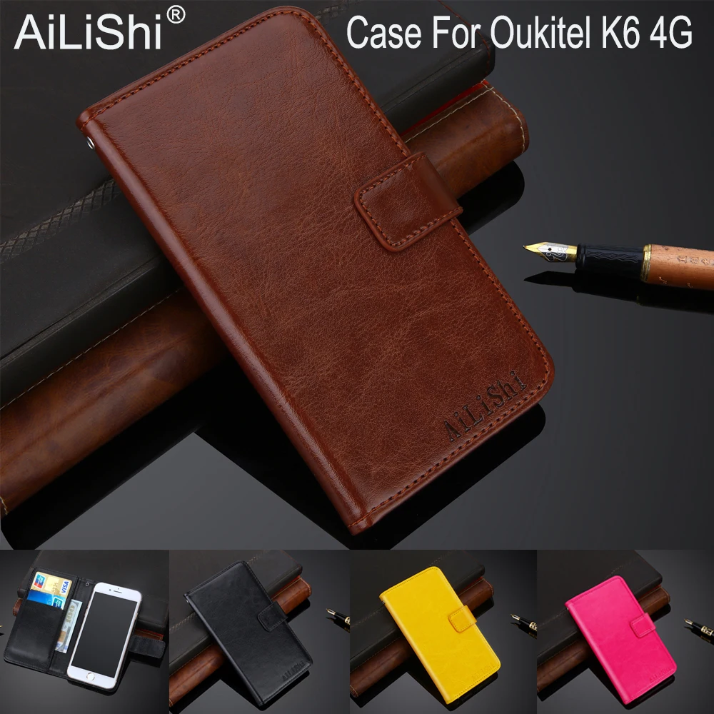 

AiLiShi 100% Exclusive Case For Oukitel K6 4G Luxury Leather Case Flip Top Quality Cover Phone Bag Wallet Holder + Tracking
