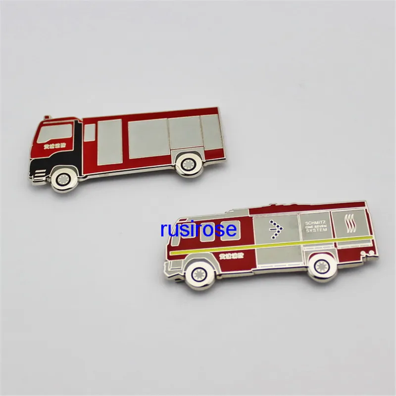 Fire truck metal brooch custom, personalized fire small metal badge, vehicle shape soft enamel brooch
Fire truck metal brooch custom, personalized fire small metal badge, vehicle shape soft enamel brooch