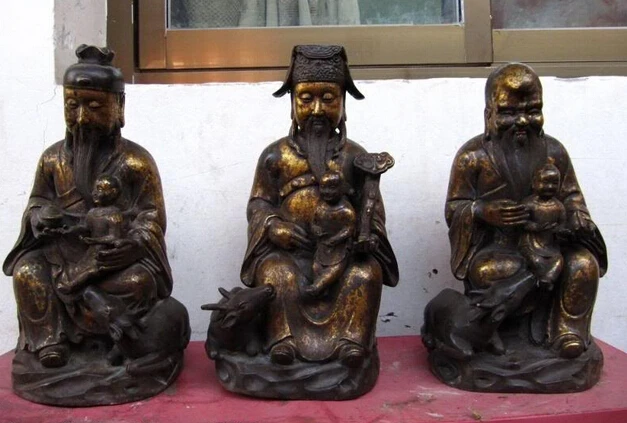 xd 002882 Chinese Folk Bronze Three Longevity Fukurokuju God Fu Lu Shou Buddha Set Statue
xd 002882 Chinese Folk Bronze Three Longevity Fukurokuju God Fu Lu Shou Buddha Set Statue