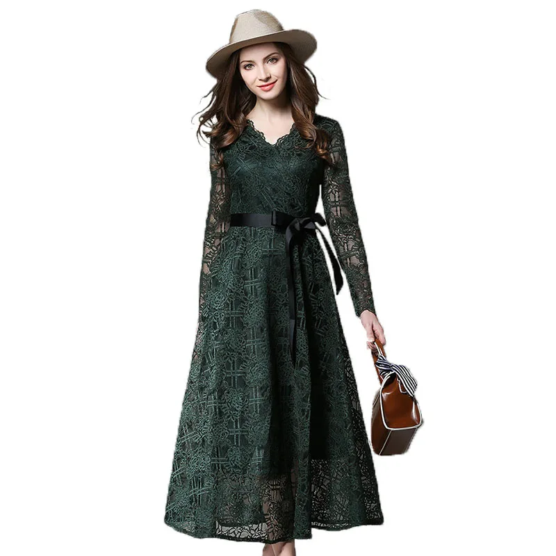 2017 New Lace Dresses Elegant Women Vacation V-neck Ankle-length A-line High Waist Office European Vintage Sexy Fashion Ladies
2017 New Lace Dresses Elegant Women Vacation V-neck Ankle-length A-line High Waist Office European Vintage Sexy Fashion Ladies