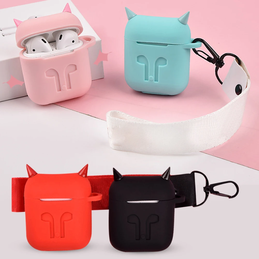 Devil Horn Cover Cute Dust Proof With Hook Earphone Case Solid Soft Silicone Wireless Bluetooth Anti-lost Skin Box For AirPods
Devil Horn Cover Cute Dust Proof With Hook Earphone Case Solid Soft Silicone Wireless Bluetooth Anti-lost Skin Box For AirPods