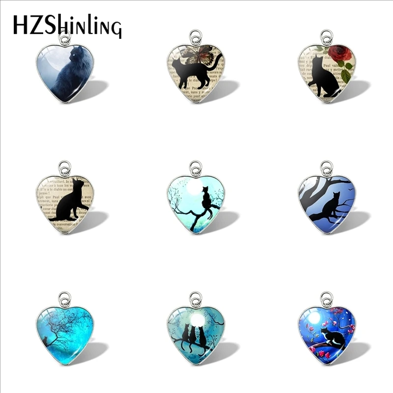 2019 New Cats Silhouette Heart Pendant Black Cat And Moon Pendants Car Ladies Wallet Charms Silver Glass Dome Jewelry
2019 New Cats Silhouette Heart Pendant Black Cat And Moon Pendants Car Ladies Wallet Charms Silver Glass Dome Jewelry