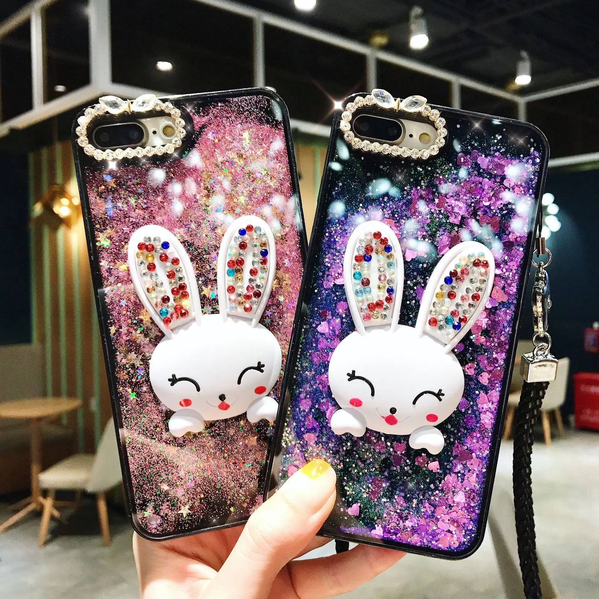 Cartoon Rhinestone Glitter Quicksand Silicone Phone Case with Rabbit Bracket Holder For Samsung Galaxy S8 plus S9 S6 Anime Women
Cartoon Rhinestone Glitter Quicksand Silicone Phone Case with Rabbit Bracket Holder For Samsung Galaxy S8 plus S9 S6 Anime Women