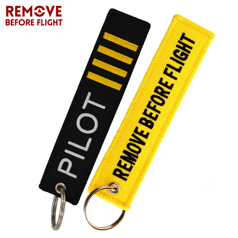 Remove Before Flight Key Chain FOLLOW ME Keychain Jewelry Embroidery Safety Tag Aviation Gifts llavero Fashion Sleutelhanger01