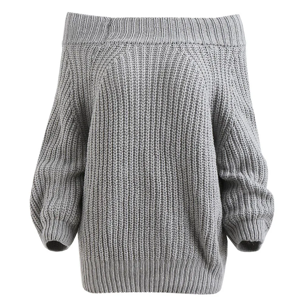 Женский свитер с вырезом лодочкой Wipalo теплый открытыми плечами на осень и зиму