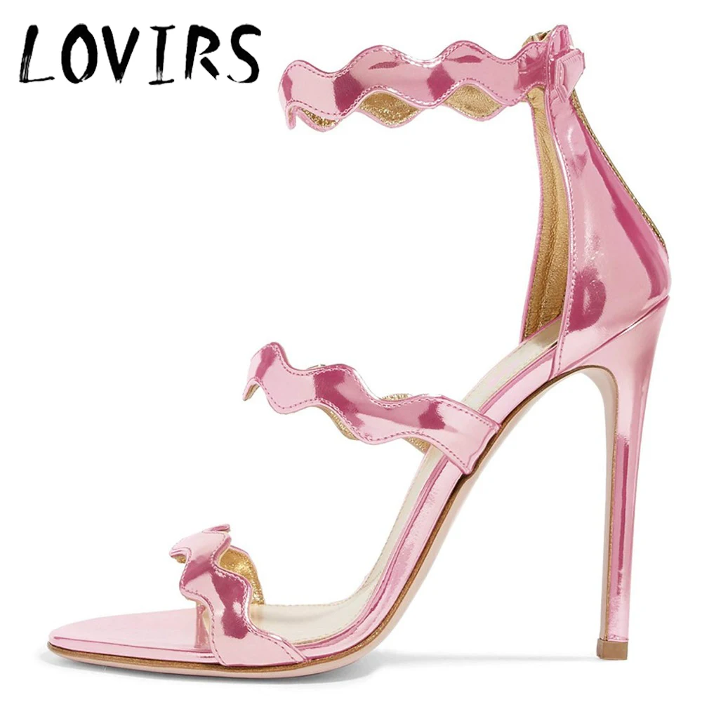 

LOVIRS Women Open Toe and Ankle Strap High Cover Heel Stiletto Lace Up Sandals for Dress Party Sexy and Sweet Shoes 12cm