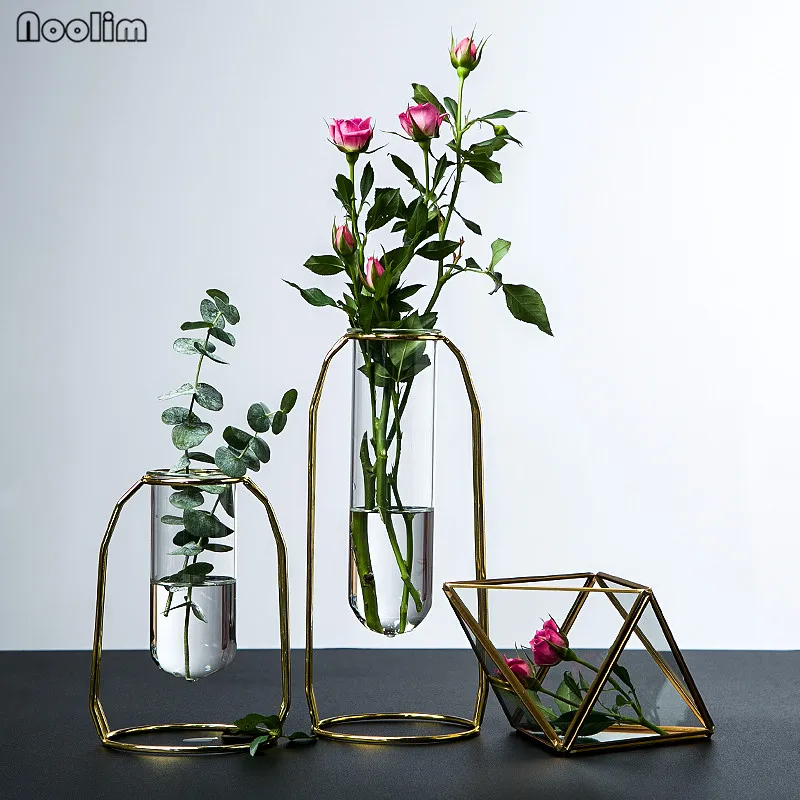 NOOLIM Nordic Creative Iron Frame Glass Flower Tube Vase Home Decor Minimalist Transparent Iron Glass Vase Hydroponic Container
NOOLIM Nordic Creative Iron Frame Glass Flower Tube Vase Home Decor Minimalist Transparent Iron Glass Vase Hydroponic Container