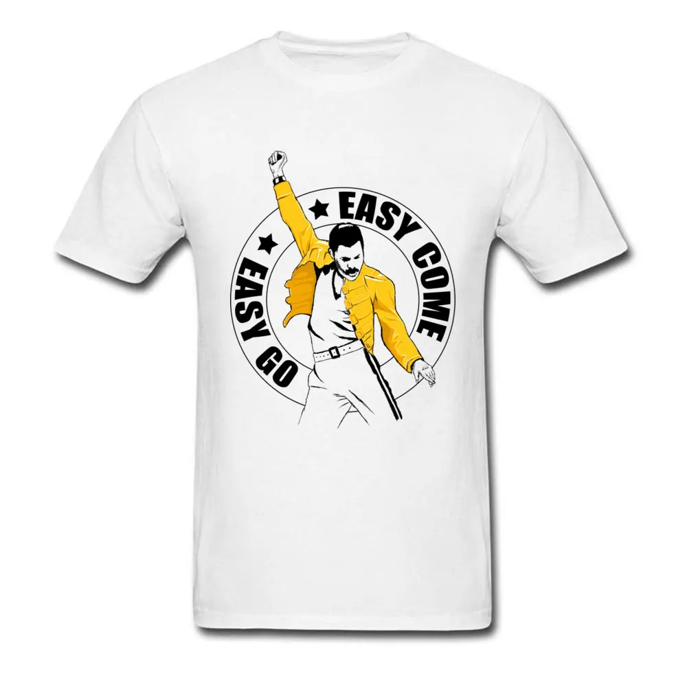 100% хлопковые футболки Freddie Mercury Art Мужская футболка с логотипом Easy Come Go коротким
