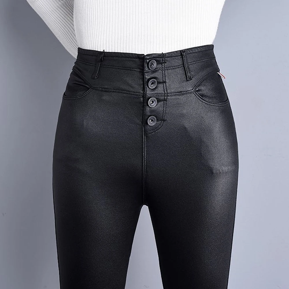 New High Quality PU Faux Leather Women Pants High Waist Stretch Pencil Pants Casual Trousers Ladies Street Wear Slim Leggings
New High Quality PU Faux Leather Women Pants High Waist Stretch Pencil Pants Casual Trousers Ladies Street Wear Slim Leggings