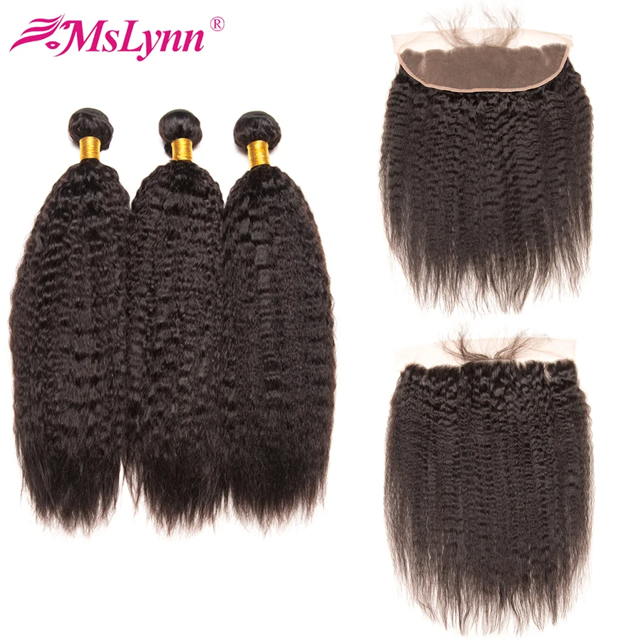 Brazilian Kinky Straight Hair 3 Bundles With Closure Human Hair Bundles Deal With 4x13 Lace Frontal Closure Mslynn Remy
Brazilian Kinky Straight Hair 3 Bundles With Closure Human Hair Bundles Deal With 4x13 Lace Frontal Closure Mslynn Remy