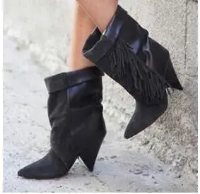 2018 New Suede Ankle Boots Women For Autumn Winter Fashion Pointed Toe Spikes Heel Woman Tassel Pleated Chelsea Boots size 35-41
2018 New Suede Ankle Boots Women For Autumn Winter Fashion Pointed Toe Spikes Heel Woman Tassel Pleated Chelsea Boots size 35-41