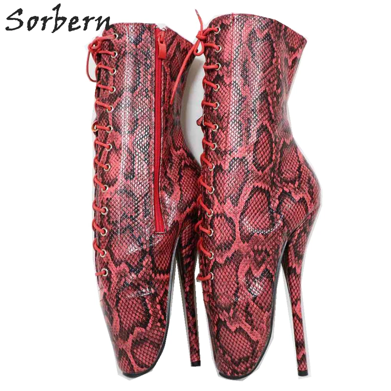 Sorbern Red Python Ankle Boots Women Ballet Stilettos High Heels Zipper Drag Queen Shoes Art Performance Pole Dance Heels Custom
Sorbern Red Python Ankle Boots Women Ballet Stilettos High Heels Zipper Drag Queen Shoes Art Performance Pole Dance Heels Custom