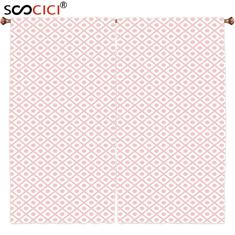 Window Curtains Treatments 2 Panels,Retro Pastel Squares with Polka Dots Geometrical Symmetrical Checked Tile Pattern Baby Pink
Window Curtains Treatments 2 Panels,Retro Pastel Squares with Polka Dots Geometrical Symmetrical Checked Tile Pattern Baby Pink