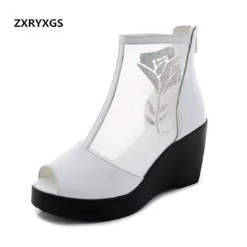 ZXRYXGS Breathable Mesh Real Leather Sandals Summer Boots Women Shoes Fashion Sandals 2019 New Summer Platform Wedges Sandals
ZXRYXGS Breathable Mesh Real Leather Sandals Summer Boots Women Shoes Fashion Sandals 2019 New Summer Platform Wedges Sandals