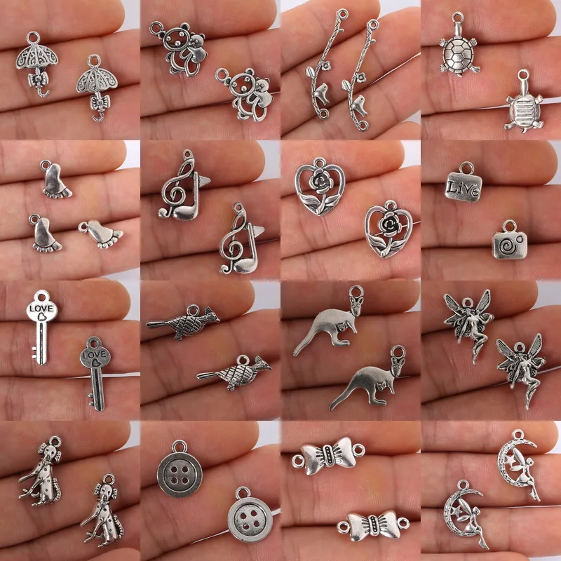 10pcs/lot Ancient Silver Mixed Type Pendant Zinc Alloy Earrings Jewelry Making Fashion DIY Jewelry Accessories Wholesale
10pcs/lot Ancient Silver Mixed Type Pendant Zinc Alloy Earrings Jewelry Making Fashion DIY Jewelry Accessories Wholesale