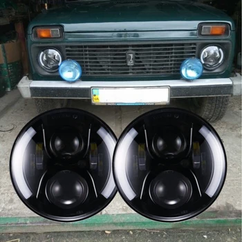 For VAZ 2101 7Inch LED Headlamps with Halo Ring Amber Turn Signal For lada niva 4x4 suzuki samurai 7" LED DRL Halo Headlights
For VAZ 2101 7Inch LED Headlamps with Halo Ring Amber Turn Signal For lada niva 4x4 suzuki samurai 7" LED DRL Halo Headlights