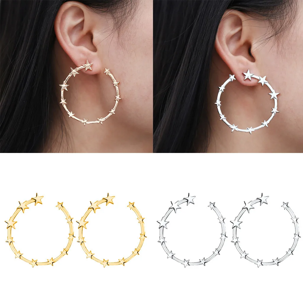 2019 earrings Punk Minimalist 40mm Thick Tube Big Gold Alloy Round Star Circle Earrings oorbellen voor vrouwen #P30
2019 earrings Punk Minimalist 40mm Thick Tube Big Gold Alloy Round Star Circle Earrings oorbellen voor vrouwen #P30
