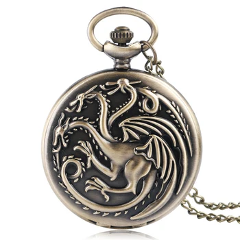 Antique Style Game of Thrones House Targaryen Three Head Dragon Quartz Pocket Watch Women Men Necklace Clock Pendant Gifts
Antique Style Game of Thrones House Targaryen Three Head Dragon Quartz Pocket Watch Women Men Necklace Clock Pendant Gifts