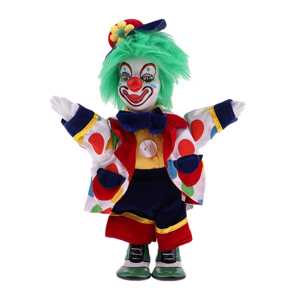 2Pcs 18cm Porcelain Doll Harlequin Clown Doll Figures Delicate Arts Crafts for Valentine Gifts