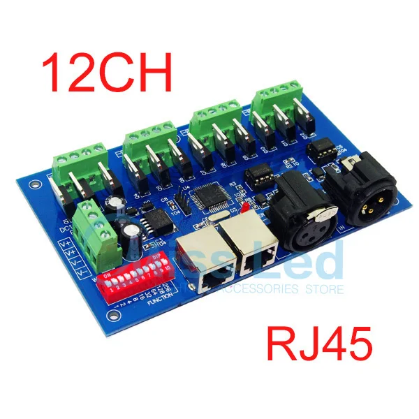 Wholesale 12CH Easy dmx512 Controller, decoder ,4 groups RGB output ,have(XLR&RJ45) ,each channel Max 3A, LED module
Wholesale 12CH Easy dmx512 Controller, decoder ,4 groups RGB output ,have(XLR&RJ45) ,each channel Max 3A, LED module