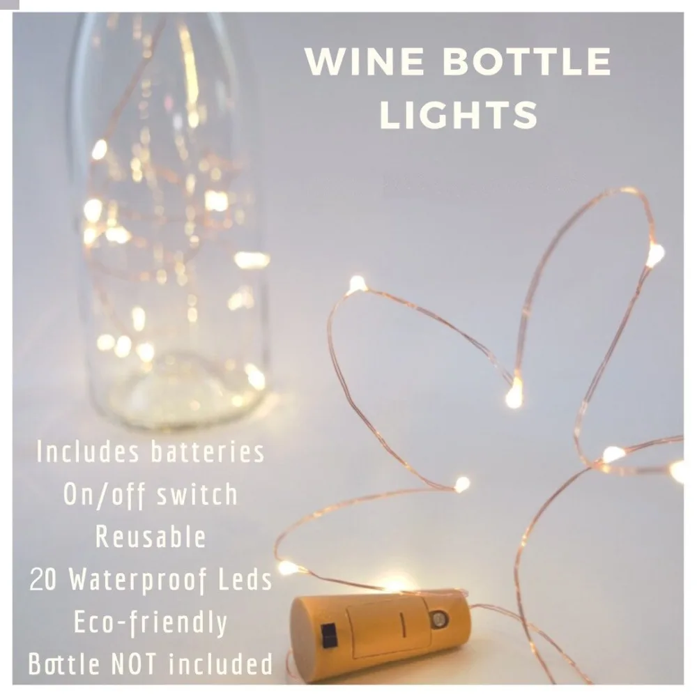 10 LED Wine Bottle light Copper Wire Corker String Fairy Lights for Wine Bottle New Year/Christmas/Valentines Wedding Decoration
10 LED Wine Bottle light Copper Wire Corker String Fairy Lights for Wine Bottle New Year/Christmas/Valentines Wedding Decoration