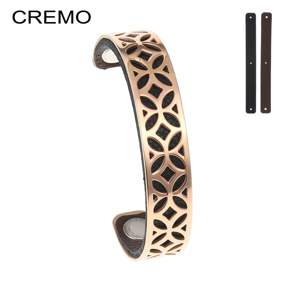 Cremo Bracelets Bangles For Women Stainless Steel Jewelry Bijoux Femme Manchette Colourful Leather Belt Reversible Cuff Bangles
Cremo Bracelets Bangles For Women Stainless Steel Jewelry Bijoux Femme Manchette Colourful Leather Belt Reversible Cuff Bangles