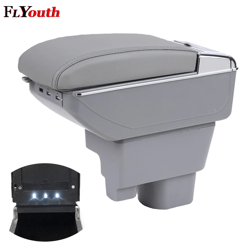 Armrest Box For Geely Mk 2009-2013 USB Charging LED Light Car Arm Rest Rotatable Centre Console Storage | Автомобили и мотоциклы