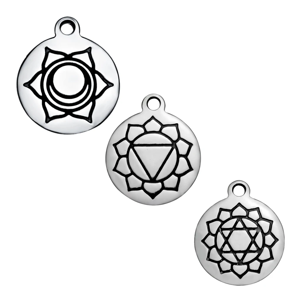 30pcs/Lot 316L Stainless Steel Charms Yoga Chakra Charms Pendants for Jewelry Making Necklace Bracelet DIY Handmade Gift 12mm
30pcs/Lot 316L Stainless Steel Charms Yoga Chakra Charms Pendants for Jewelry Making Necklace Bracelet DIY Handmade Gift 12mm