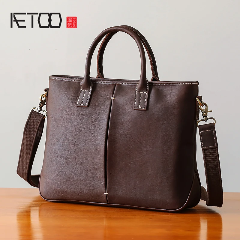 AETOO Men's leather handbag horizontal business casual shoulder crossbody bag cowhide computer bag Briefcase
AETOO Men's leather handbag horizontal business casual shoulder crossbody bag cowhide computer bag Briefcase