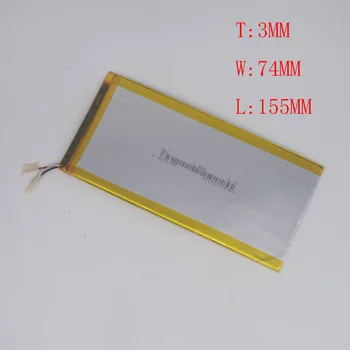 3.7V Polymer Lithium Battery 3 line 3074155 suitable for Tablet PC P85 battery 4000mah
3.7V Polymer Lithium Battery 3 line 3074155 suitable for Tablet PC P85 battery 4000mah
