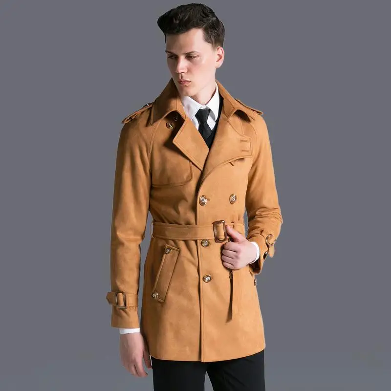 Minglu Suede Coat Mens Autumn Winter England Loose Army Green Trench Men Luxury Solid Mens Jackets And Coats With Belt Plus Size
Minglu Suede Coat Mens Autumn Winter England Loose Army Green Trench Men Luxury Solid Mens Jackets And Coats With Belt Plus Size