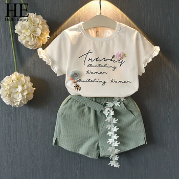 HE Hello Enjoy Kids Clothes Sets Sleeveless Print Letter Flower T-shirt+Shorts 2PCS Suit Girls Summer Outfit 2 3 4 5 6 Year
HE Hello Enjoy Kids Clothes Sets Sleeveless Print Letter Flower T-shirt+Shorts 2PCS Suit Girls Summer Outfit 2 3 4 5 6 Year