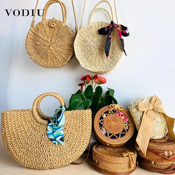 Beach Bag Women Handbag Handmade Woven Straw Fashion Summer Female Rattan Shoulder Handbags Travel Crossbody Bags For Women 2019
Beach Bag Women Handbag Handmade Woven Straw Fashion Summer Female Rattan Shoulder Handbags Travel Crossbody Bags For Women 2019