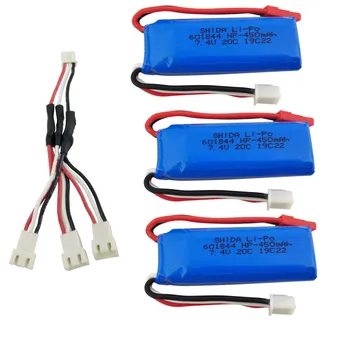 3PCS 7.4V 450mAh lithium battery with 1 to 3 charging converter for wltoys K969 K979 K989 K999 P929 P939 battery accessories
3PCS 7.4V 450mAh lithium battery with 1 to 3 charging converter for wltoys K969 K979 K989 K999 P929 P939 battery accessories