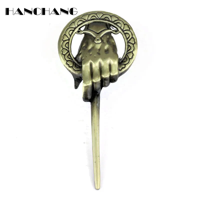 HANCHANG Game Of Thrones Brooch Pin King Hand Badges Brooches for Men lapel pin Vintage Jewelry
HANCHANG Game Of Thrones Brooch Pin King Hand Badges Brooches for Men lapel pin Vintage Jewelry
