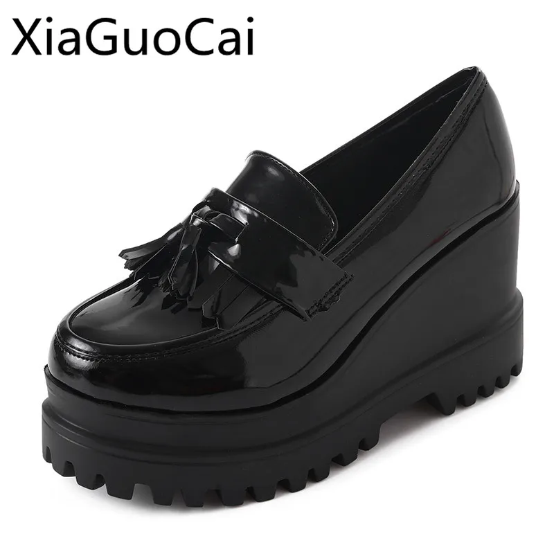 Tassel Black Brand Women Wedges Casual Shoes England Style Platform Female Casual Shoes Round Toe Creepers Sneakers
Tassel Black Brand Women Wedges Casual Shoes England Style Platform Female Casual Shoes Round Toe Creepers Sneakers
