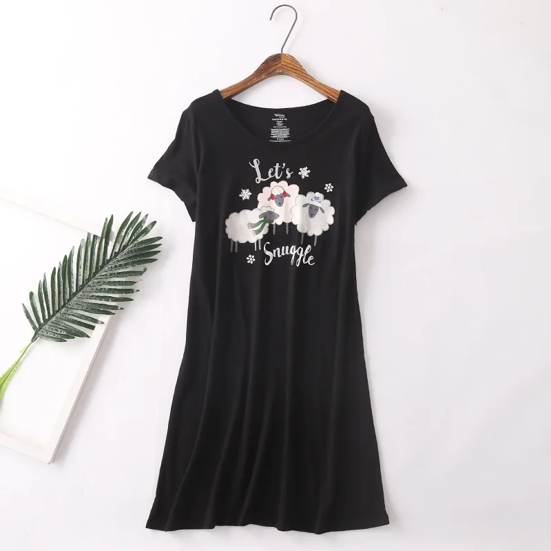 New Nightgown Plus Size Woman Night Sleepwear Short Sleeve Knitted Cotton Household Clothes Night Dress Sleep Wear Home Clothing
New Nightgown Plus Size Woman Night Sleepwear Short Sleeve Knitted Cotton Household Clothes Night Dress Sleep Wear Home Clothing