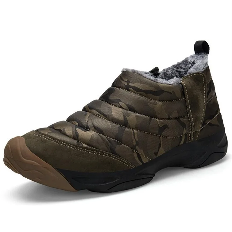 Winter Shoes Man Anti Skid Cotton Boots Men Outdoor Hiking Waterproof Sneakers Christmas Snow Spring Warm Trainers | Спорт и