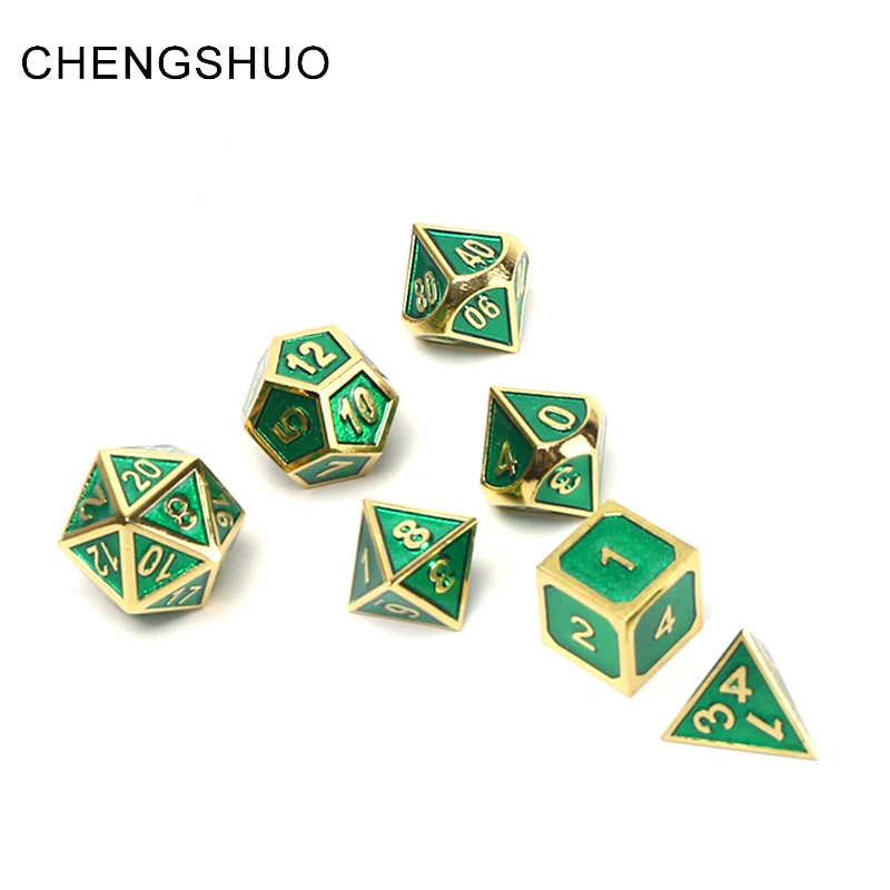 Chengshuo rpg dice polyhedral metal sets dnd dungeons and dragons Zinc alloy table game green dices digital pattern d20 10 8 12
Chengshuo rpg dice polyhedral metal sets dnd dungeons and dragons Zinc alloy table game green dices digital pattern d20 10 8 12