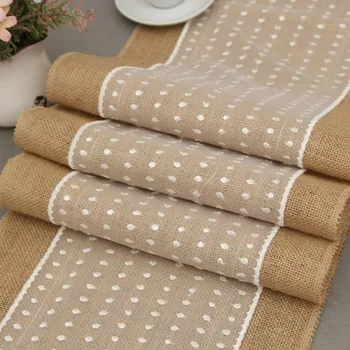 Jute Burlap Table Runner White Dot Lace Runner for Country Wedding Decorations Bridal Shower Baby Shower Rustic Decor
Jute Burlap Table Runner White Dot Lace Runner for Country Wedding Decorations Bridal Shower Baby Shower Rustic Decor