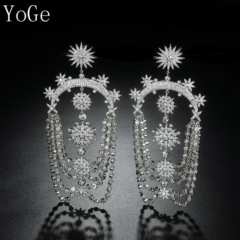 YoGe statement jewellery, E6691D Luxury AAA CZ stars shaped big long heavy drop earring womens accessaries,VERY HEAVY
YoGe statement jewellery, E6691D Luxury AAA CZ stars shaped big long heavy drop earring womens accessaries,VERY HEAVY