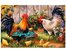 Daimond galo galos pintura diamante bordado cheio rodada frango diamant pintura picture puzzle animais diamant adesivos decoração(China)