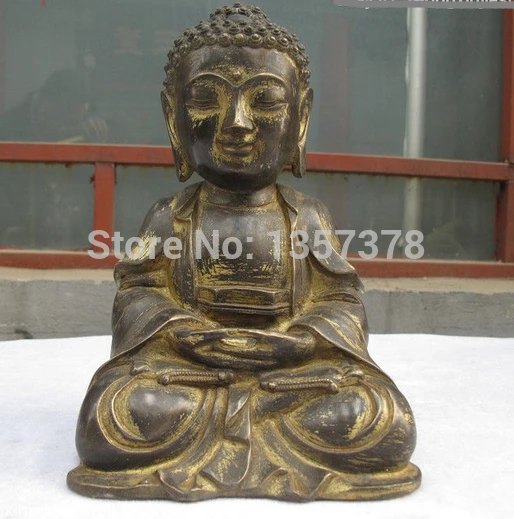 shitou 001024 9"Tibet Buddhism Hall Classical Old Bronze Gild Sakyamuni Amitabha Buddha Statue
shitou 001024 9"Tibet Buddhism Hall Classical Old Bronze Gild Sakyamuni Amitabha Buddha Statue
