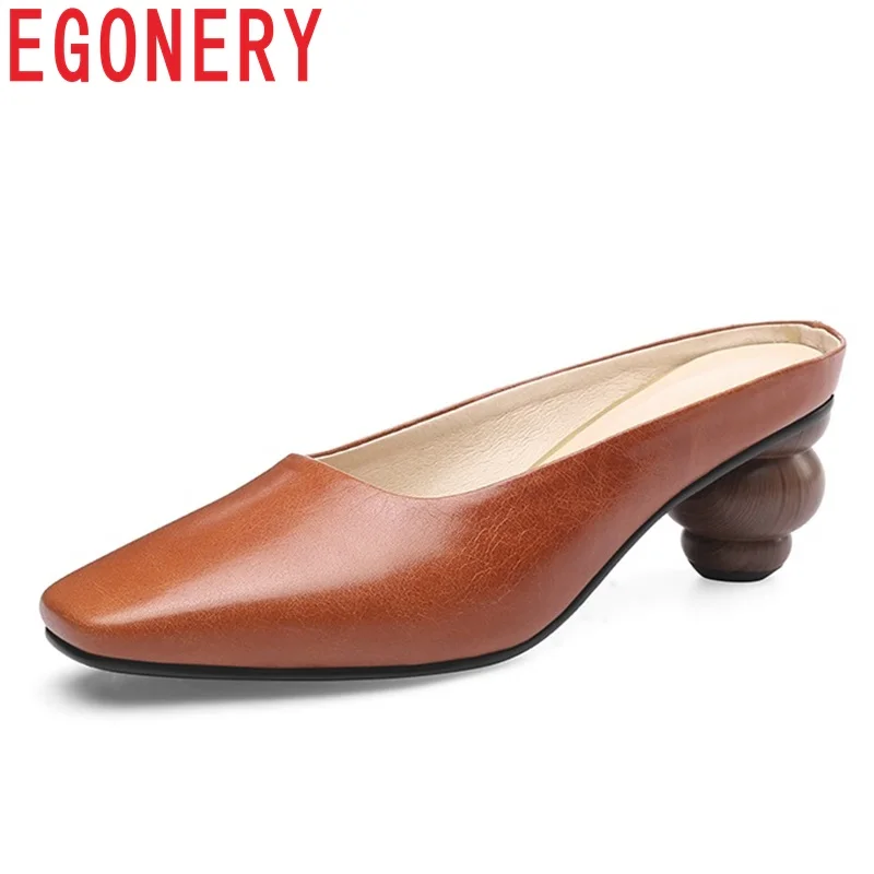 EGONERYwoman shoes 2019 summer new concise casual comfortable women slippers ladies genuine leather square toe heel shoes
EGONERYwoman shoes 2019 summer new concise casual comfortable women slippers ladies genuine leather square toe heel shoes