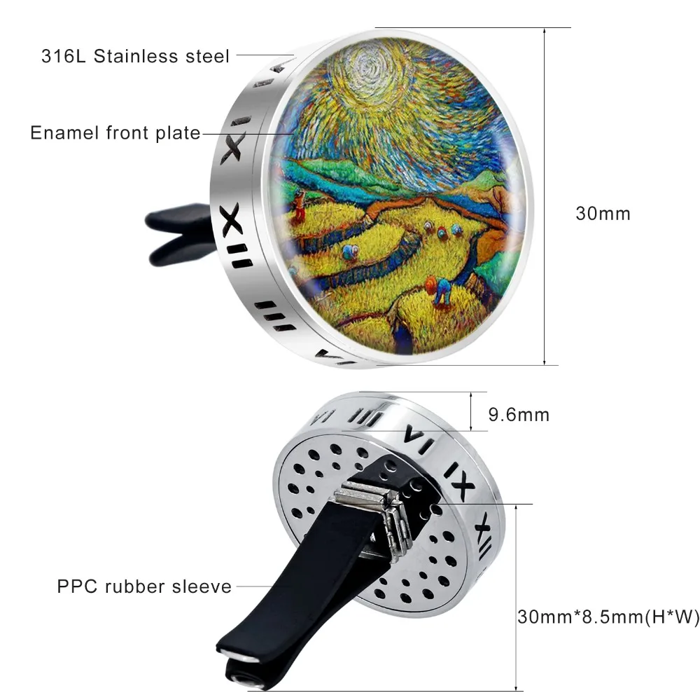 ZP-CDL009-02 Enamel Essential Oil Car Diffuser Locket