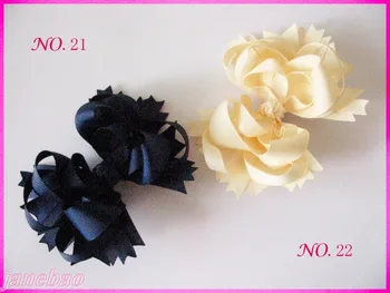 

free shipping 30pcs 4.5'' Boutique Funky Hair Bow Girl hair bows solid color funky layered hair clips