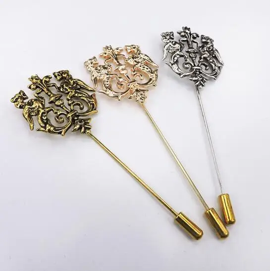 Bronze Gold Silver Tone Classic Hollow Double Lion Lapel Pins For Men Suit Accessories Stick Brooch Pins Wedding Party Jewelry
Bronze Gold Silver Tone Classic Hollow Double Lion Lapel Pins For Men Suit Accessories Stick Brooch Pins Wedding Party Jewelry