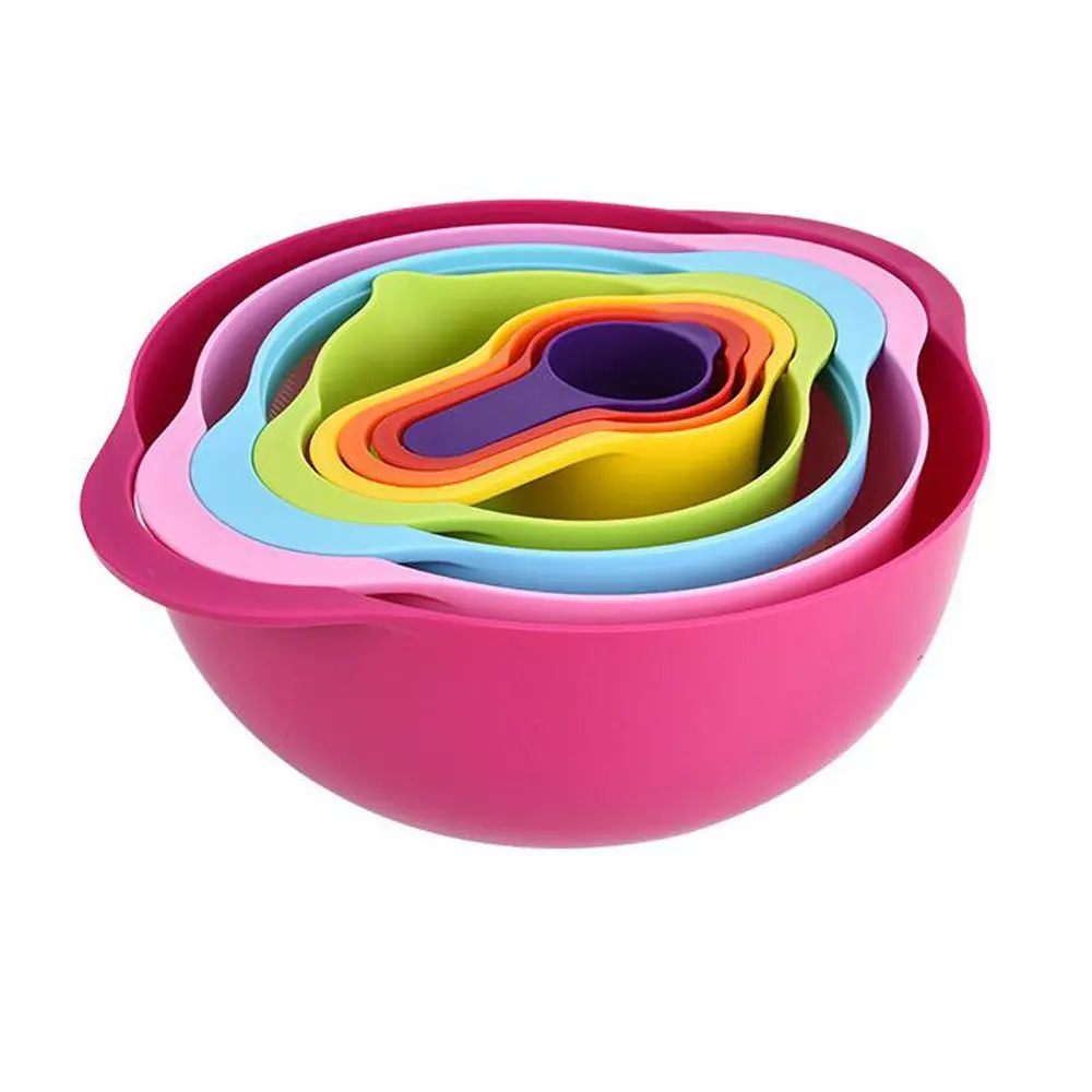 Mixing Bowl Set, Nesting Plastic Kitchen Mixing Bowls Set with Mixing Bowls Measuring Cups Colander Sifter, Multicolore
Mixing Bowl Set, Nesting Plastic Kitchen Mixing Bowls Set with Mixing Bowls Measuring Cups Colander Sifter, Multicolore