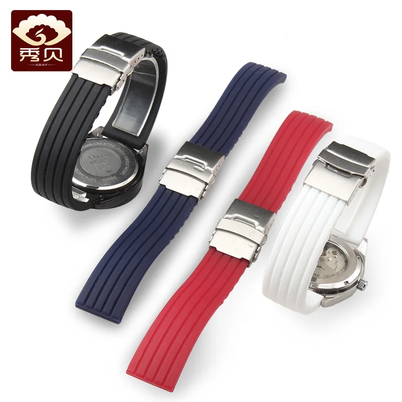 Silicone Rubber Wristband Fashion Style White Black Blue Red Waterproof Straps with Folding Safety Clasp Common Used 18-24mm
Silicone Rubber Wristband Fashion Style White Black Blue Red Waterproof Straps with Folding Safety Clasp Common Used 18-24mm
